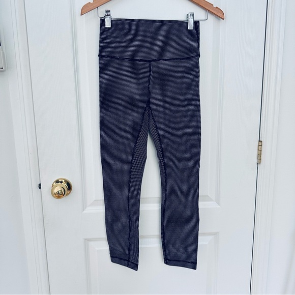 Lululemon Wunder Under 21” Crop Size 6 Teeny Tooth Herringbone Luon #85 - Picture 2 of 5